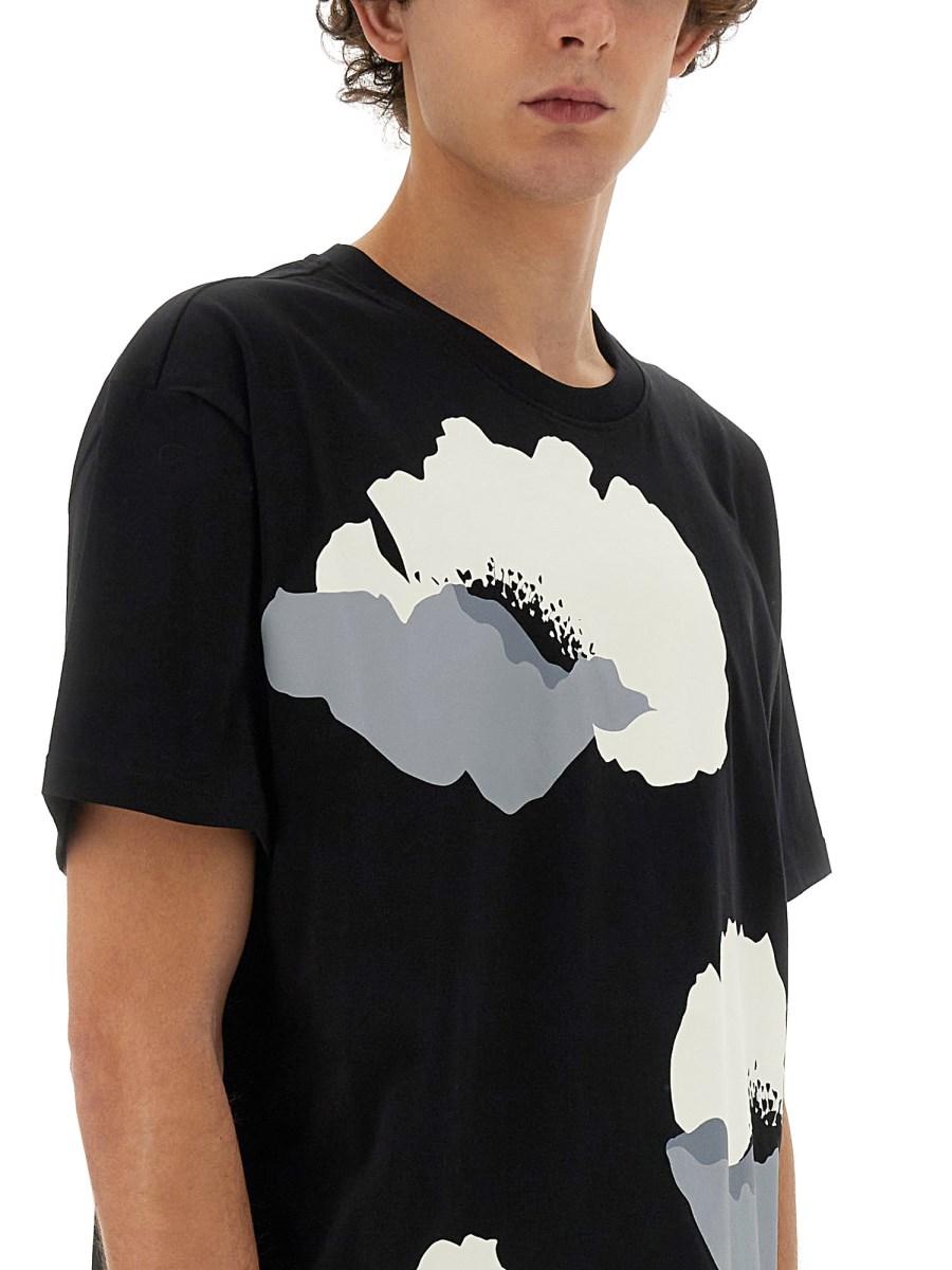 VALENTINO T-SHIRT IN COTONE CON STAMPA VALENTINO FLOWER PORTRAIT