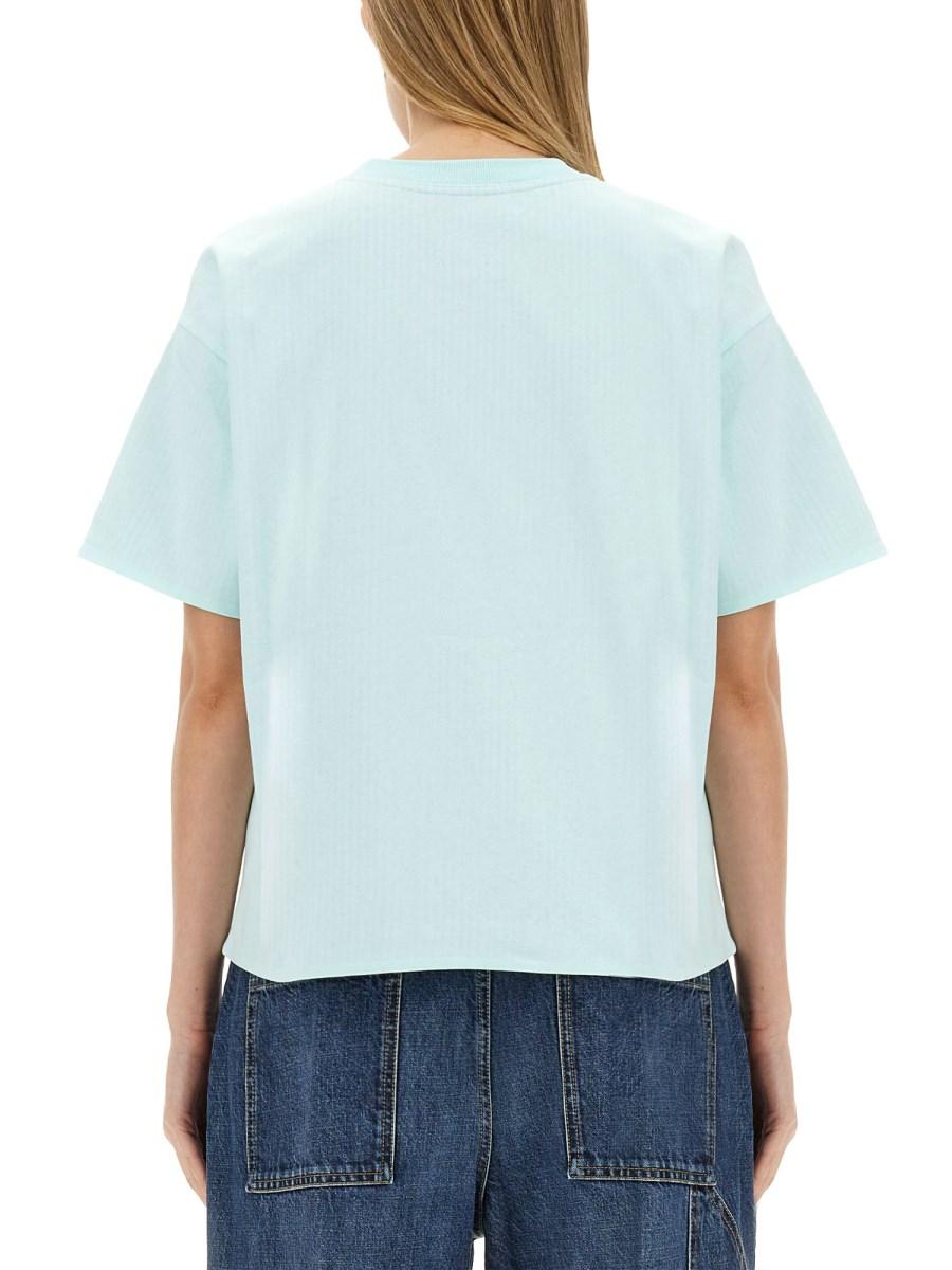 BOTTEGA VENETA T-SHIRT IN COTONE DOPPIO STRATO A RIGHE