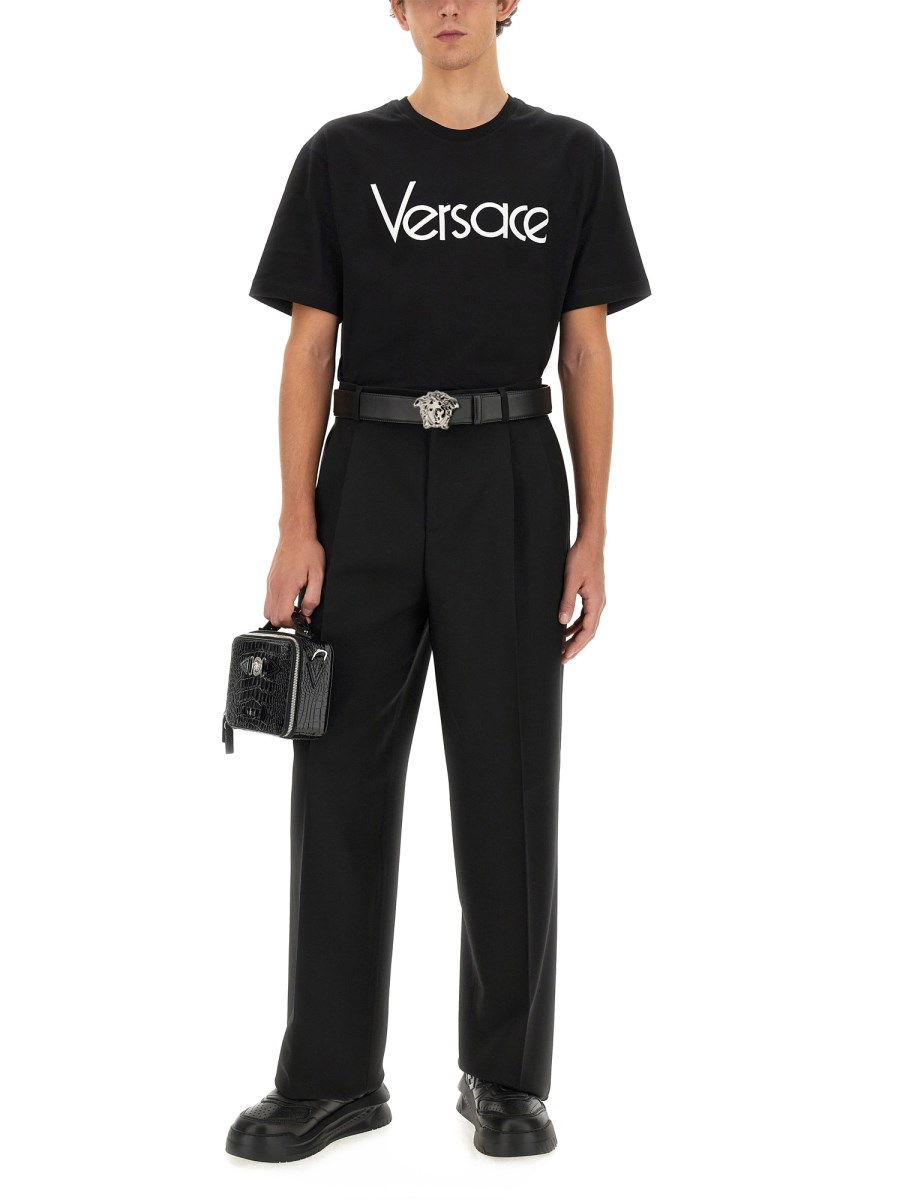 VERSACE T-SHIRT IN JERSEY DI COTONE CON 1978 RE-EDITION LOGO