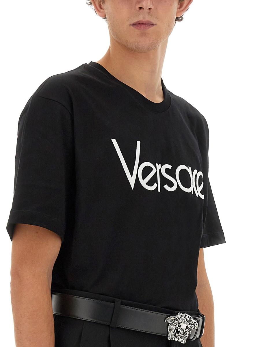 VERSACE T-SHIRT IN JERSEY DI COTONE CON 1978 RE-EDITION LOGO