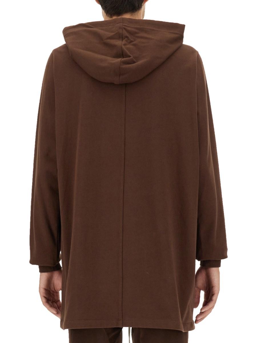 RICK OWENS T-SHIRT IN JERSEY DI COTONE CON CAPPUCCIO