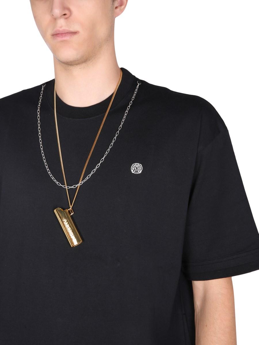 AMBUSH T-SHIRT IN JERSEY DI COTONE CON COLLO A CATENA