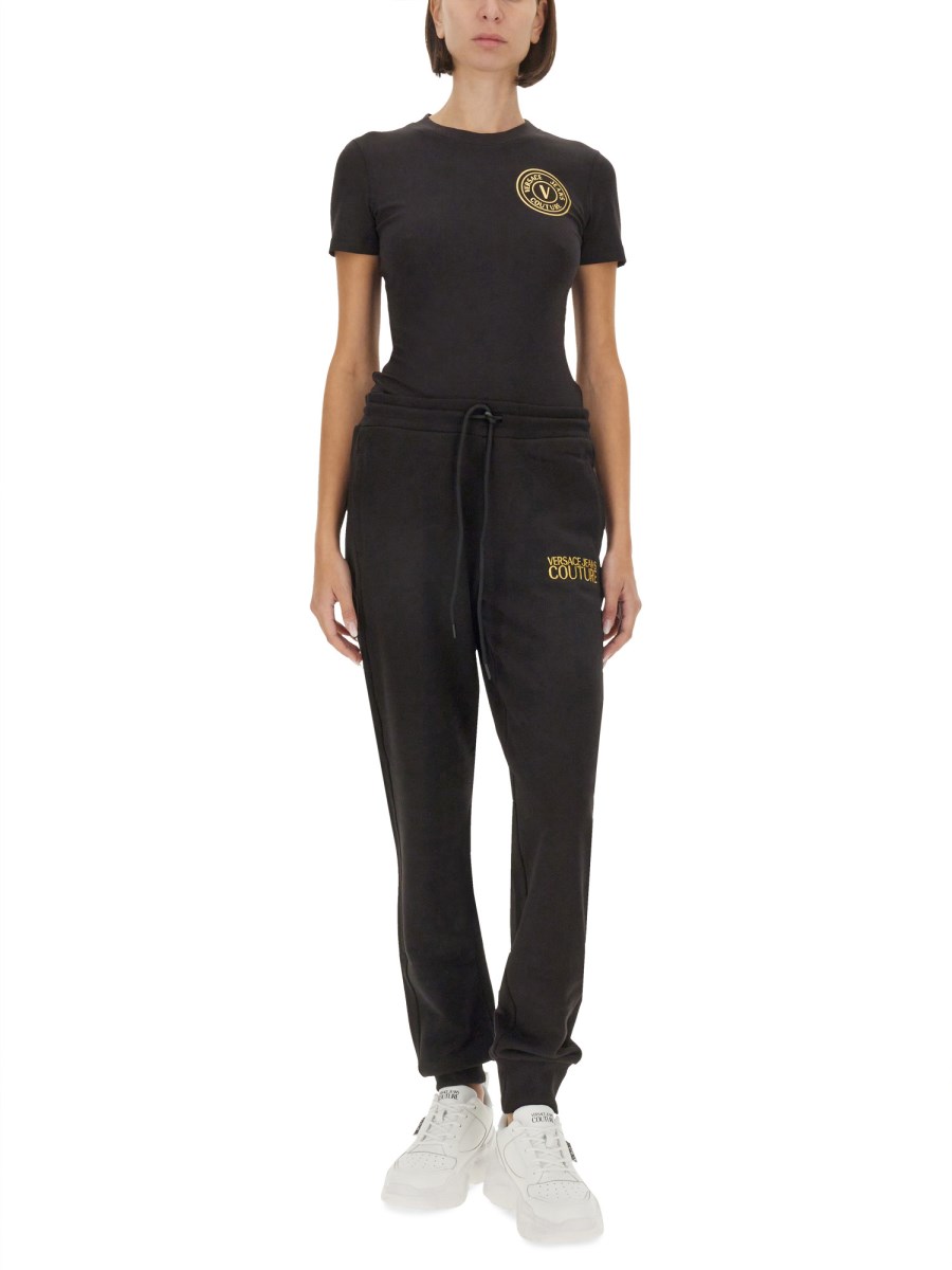 VERSACE JEANS COUTURE T-SHIRT IN JERSEY DI COTONE CON LOGO