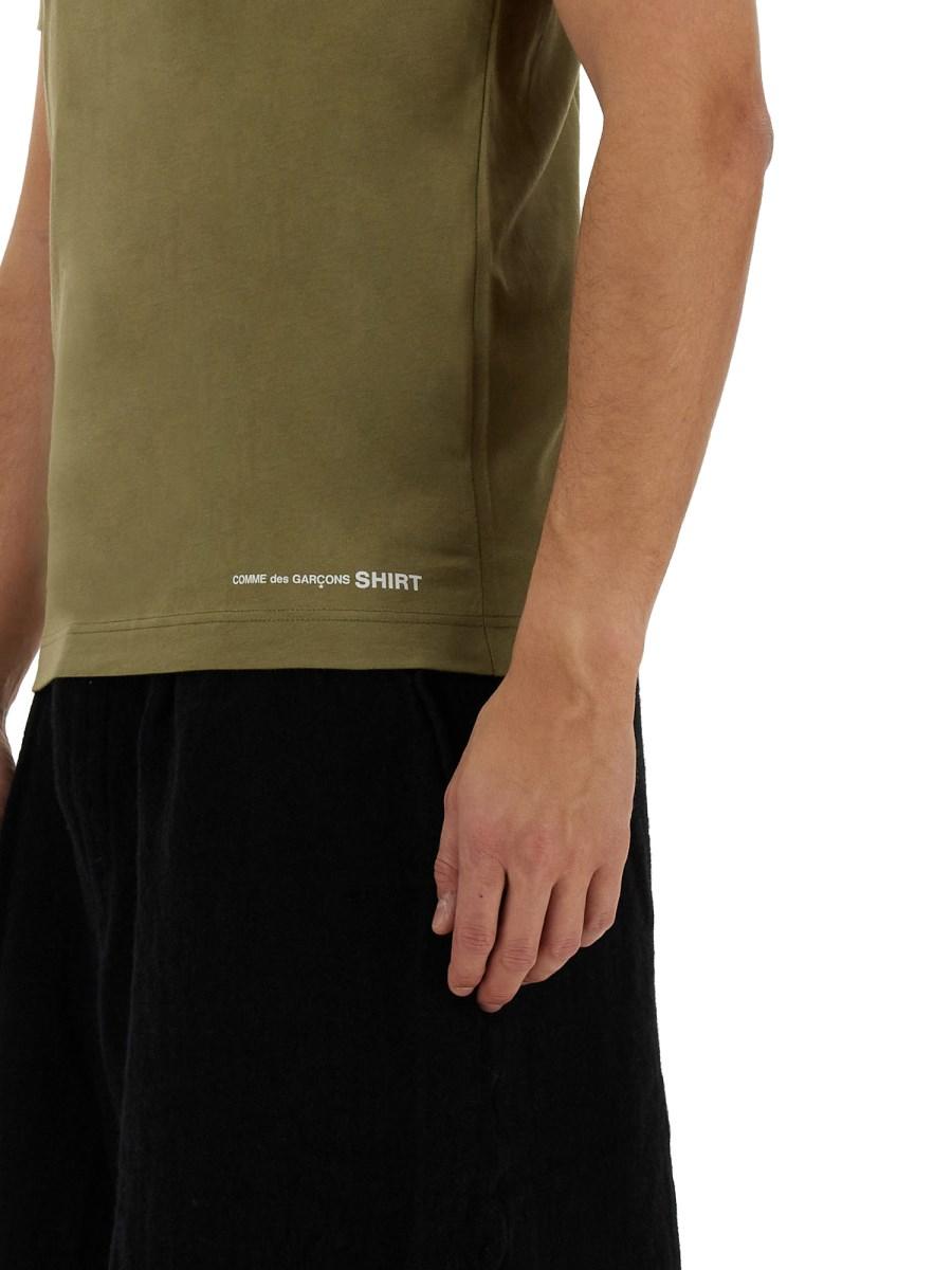 COMME DES GARCONS SHIRT T-SHIRT IN JERSEY DI COTONE CON LOGO