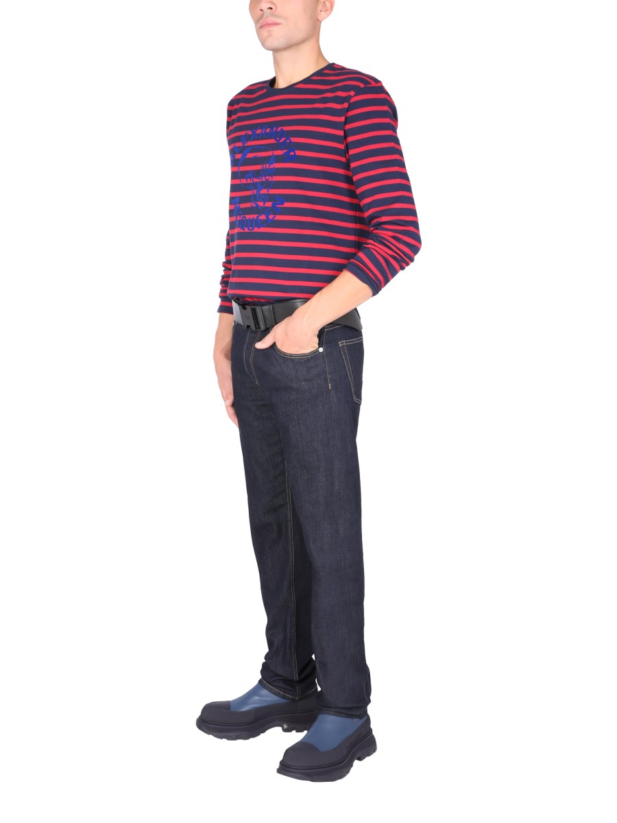ALEXANDER McQUEEN T-SHIRT IN JERSEY DI COTONE CON LOGO FLOCCATO