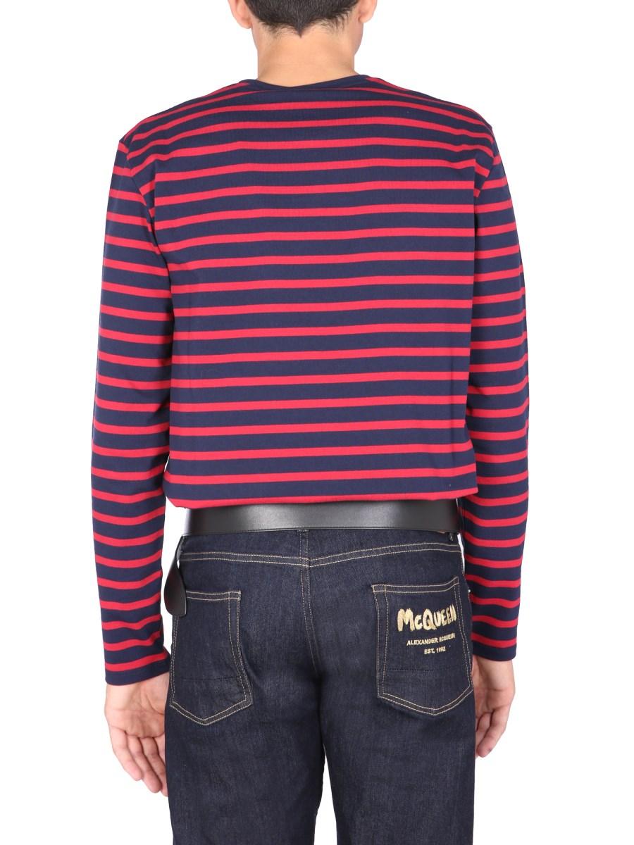 ALEXANDER McQUEEN T-SHIRT IN JERSEY DI COTONE CON LOGO FLOCCATO