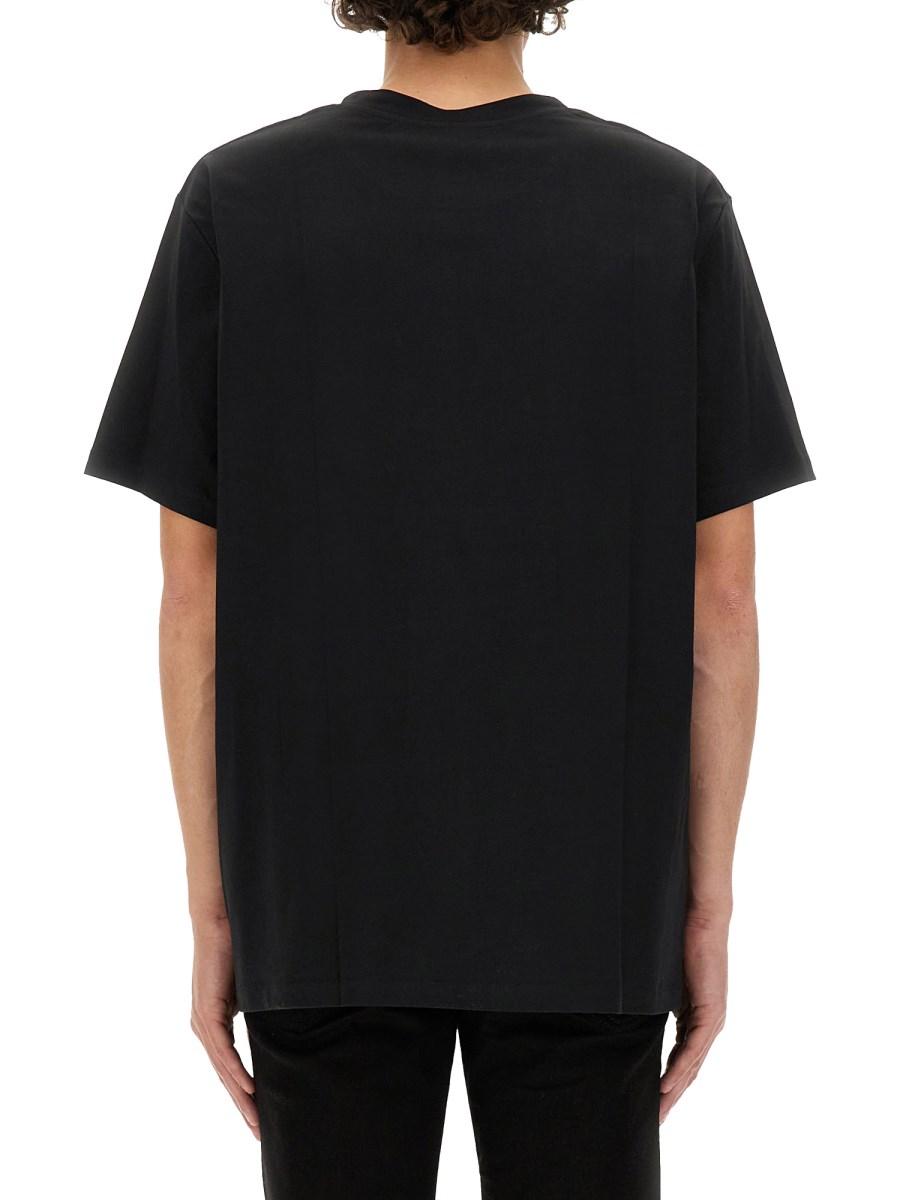 BALMAIN T-SHIRT IN JERSEY DI COTONE CON LOGO FLOCCATO