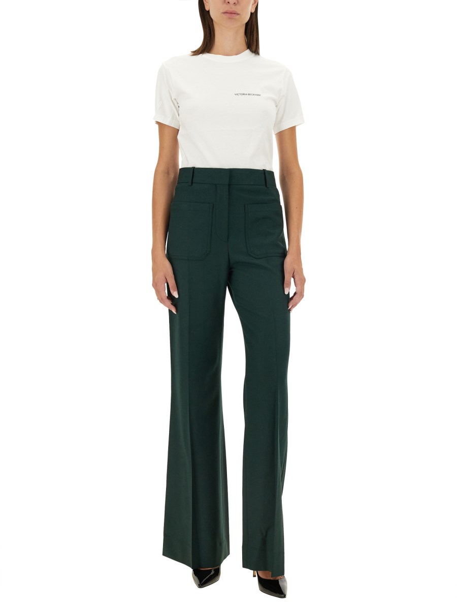 VICTORIA BECKHAM T-SHIRT IN JERSEY DI COTONE CON LOGO