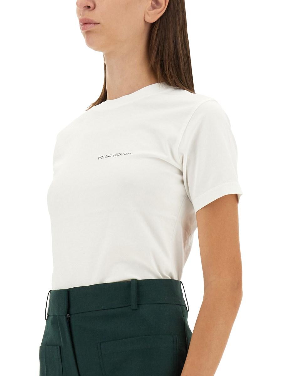 VICTORIA BECKHAM T-SHIRT IN JERSEY DI COTONE CON LOGO