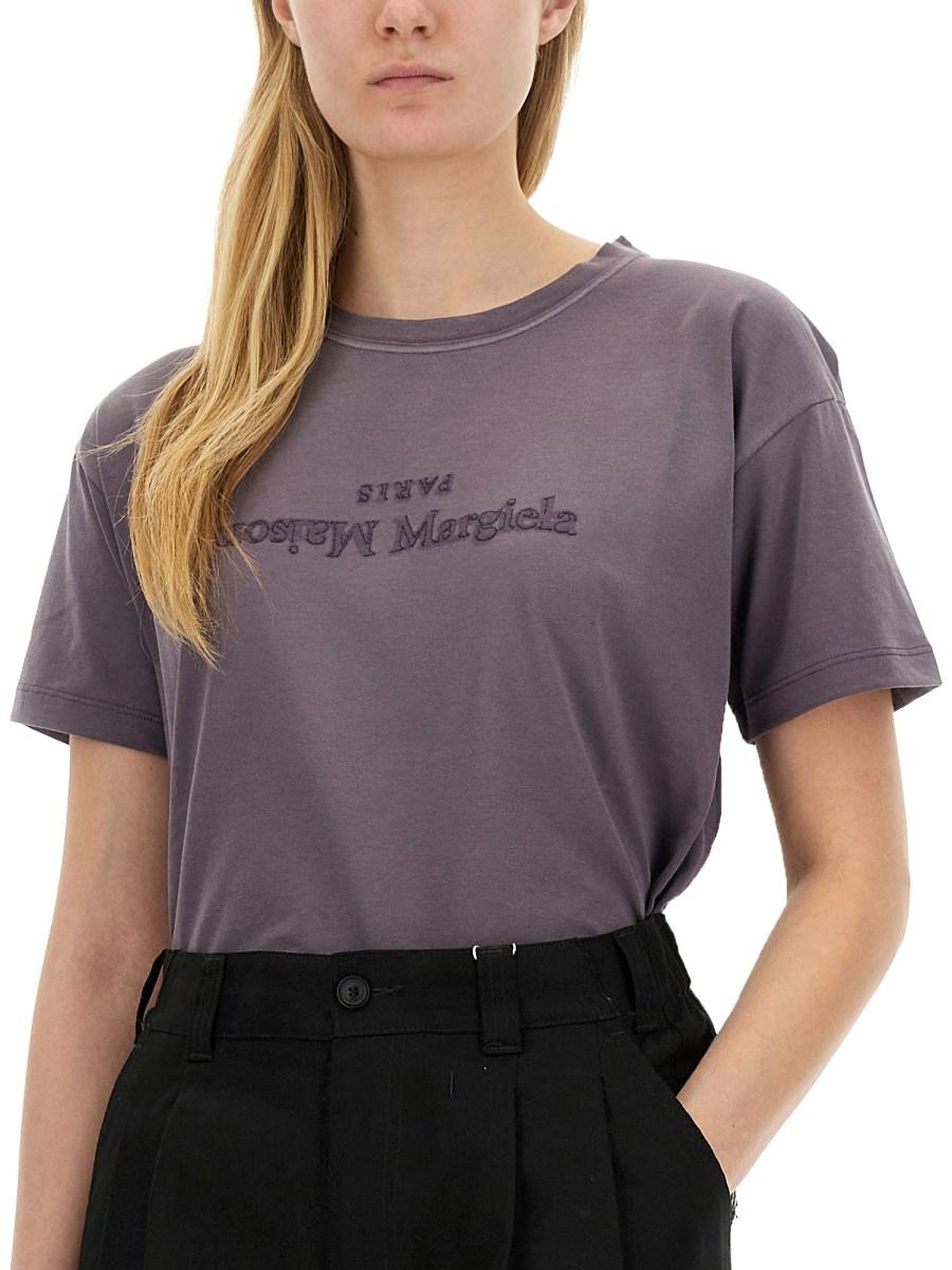 MAISON MARGIELA T-SHIRT IN JERSEY DI COTONE CON LOGO INVERSO