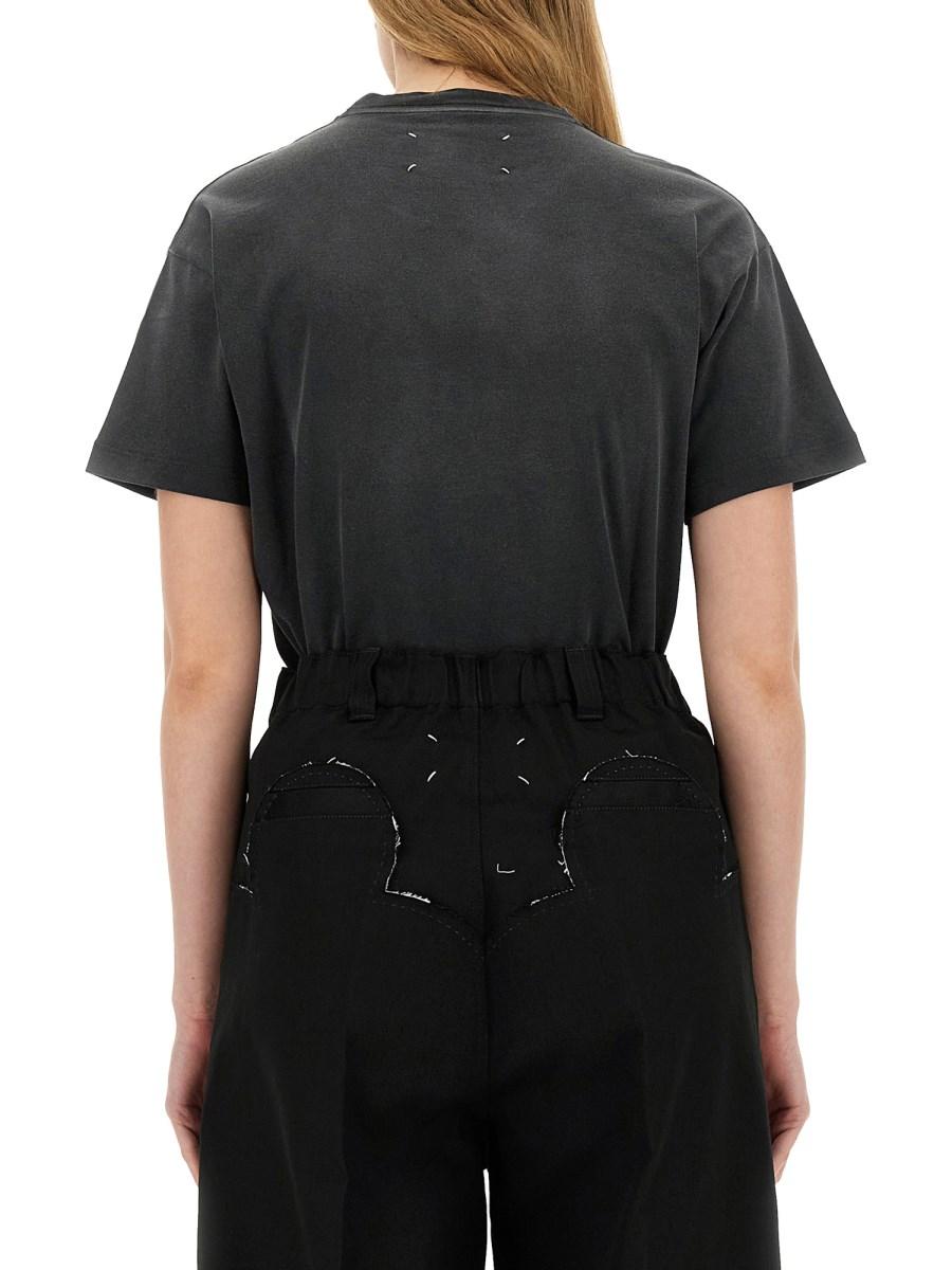 MAISON MARGIELA T-SHIRT IN JERSEY DI COTONE CON LOGO INVERSO