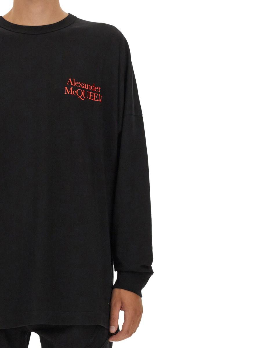 ALEXANDER McQUEEN T-SHIRT IN JERSEY DI COTONE CON LOGO