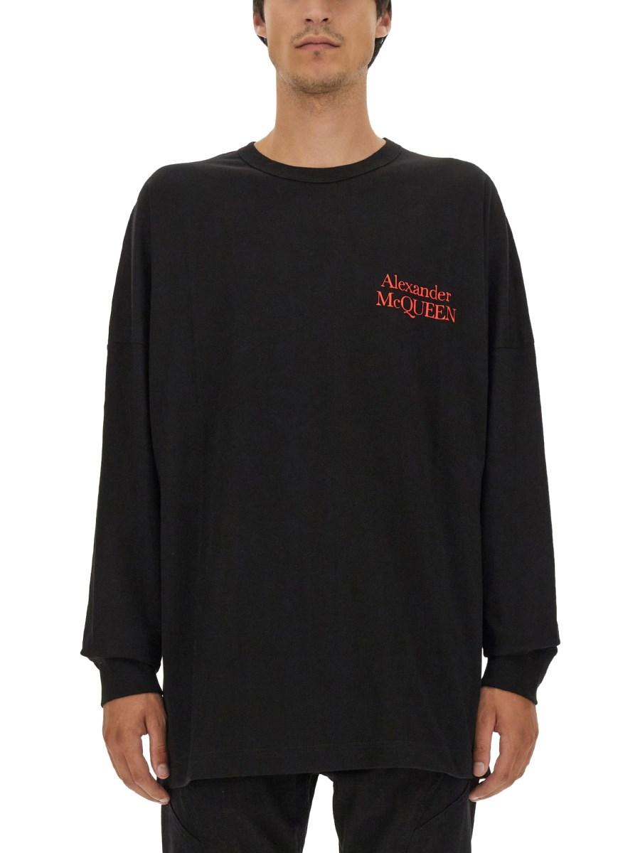 ALEXANDER McQUEEN T-SHIRT IN JERSEY DI COTONE CON LOGO