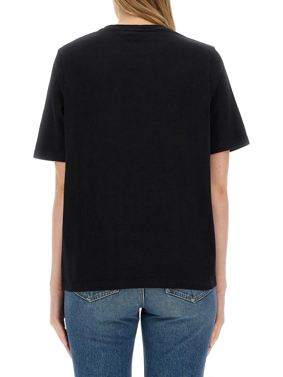 MAISON KITSUNÉ T-SHIRT IN JERSEY DI COTONE CON LOGO