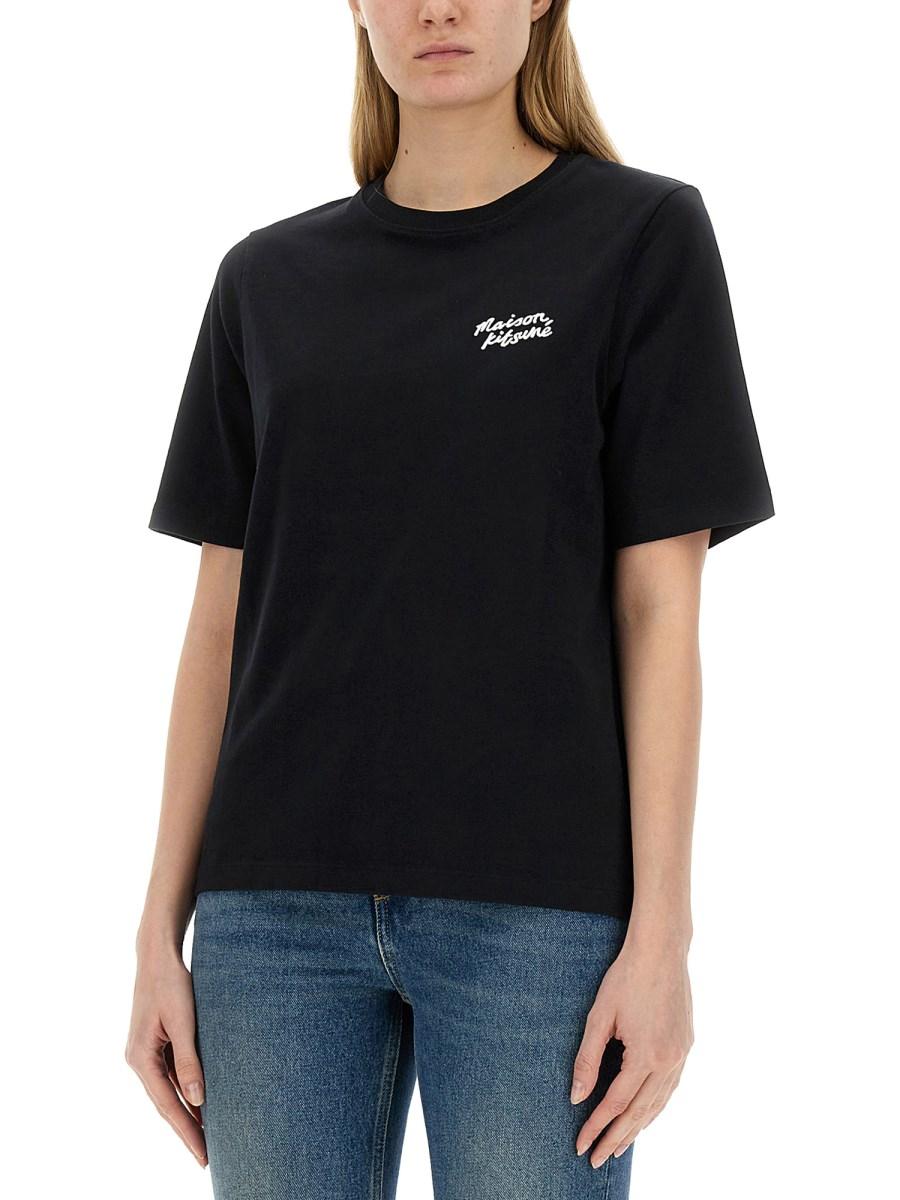 MAISON KITSUNÉ T-SHIRT IN JERSEY DI COTONE CON LOGO