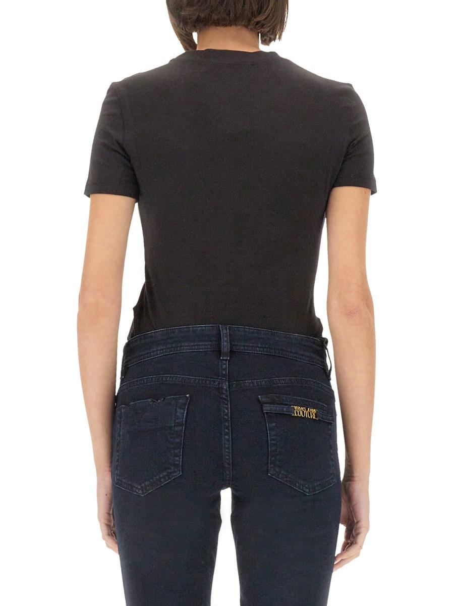 VERSACE JEANS COUTURE T-SHIRT IN JERSEY DI COTONE CON LOGO