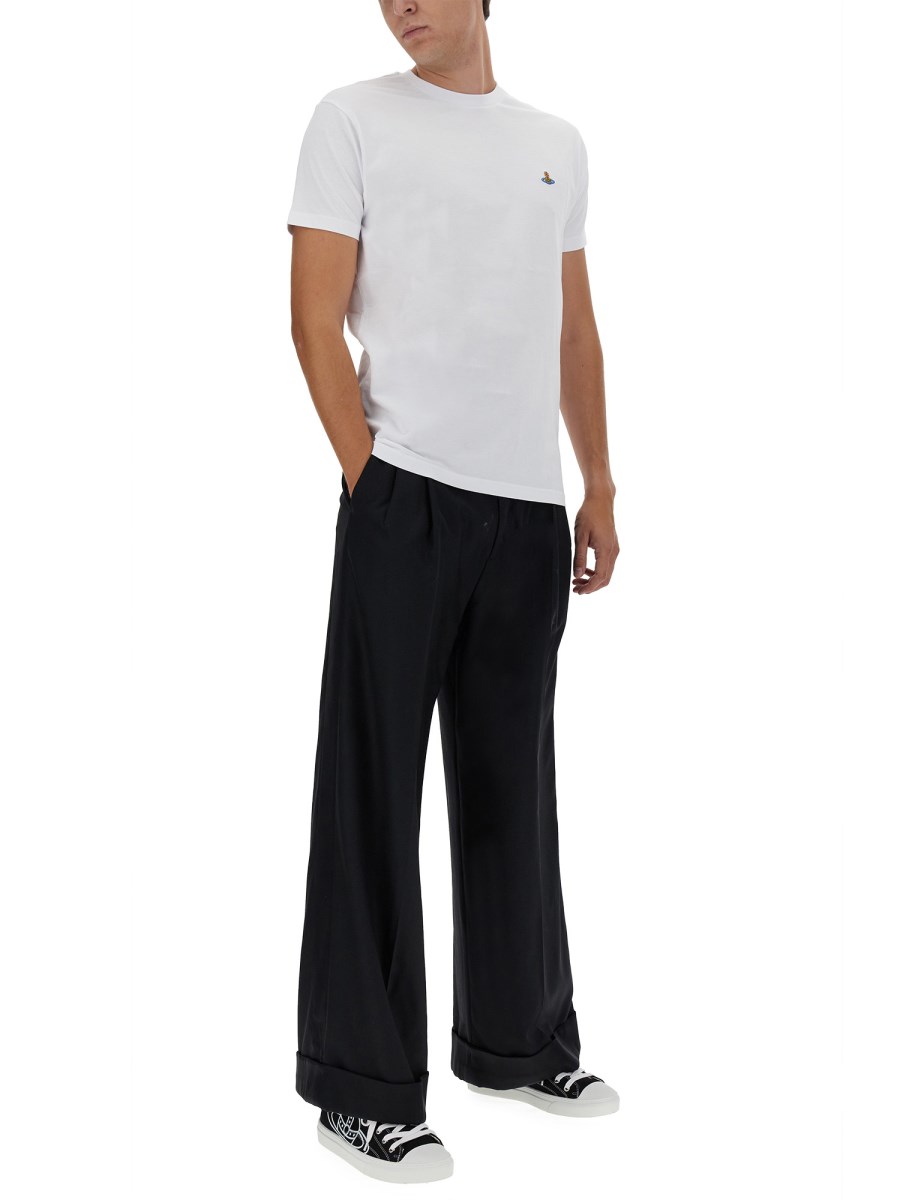 VIVIENNE WESTWOOD T-SHIRT IN JERSEY DI COTONE CON LOGO ORB