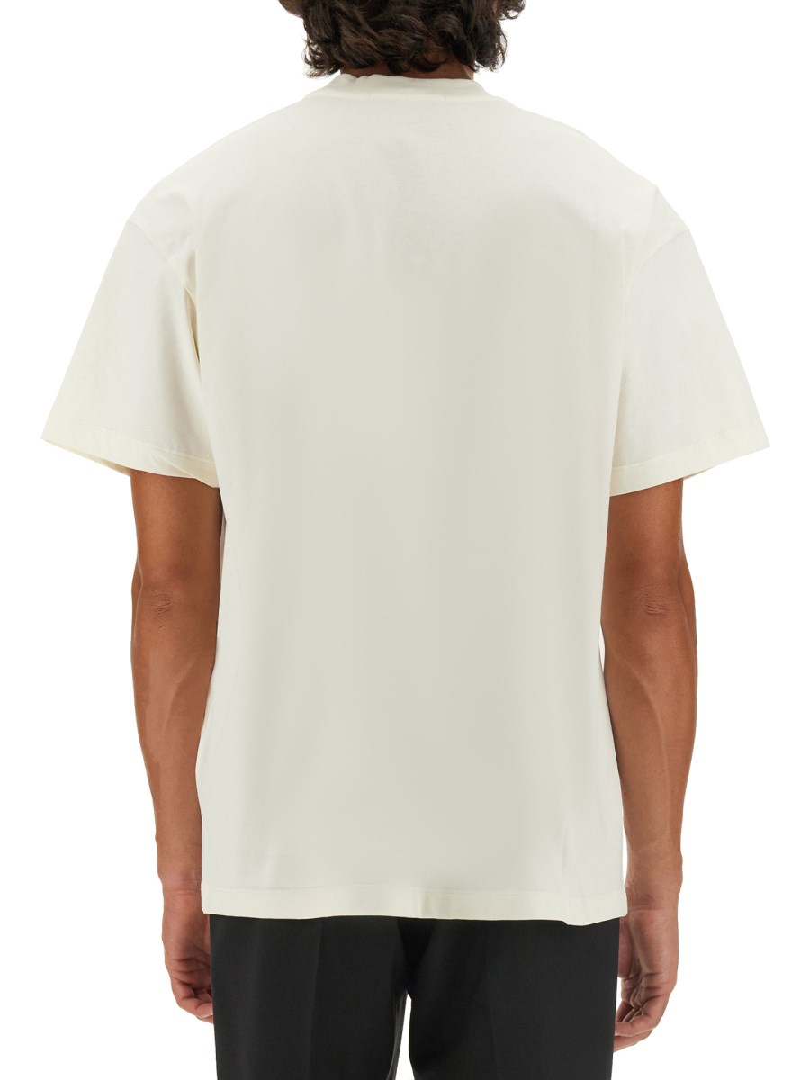 MSGM T-SHIRT IN JERSEY DI COTONE CON LOGO PENNELLATO