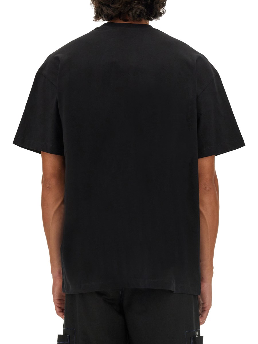 MSGM T-SHIRT IN JERSEY DI COTONE CON LOGO PENNELLATO