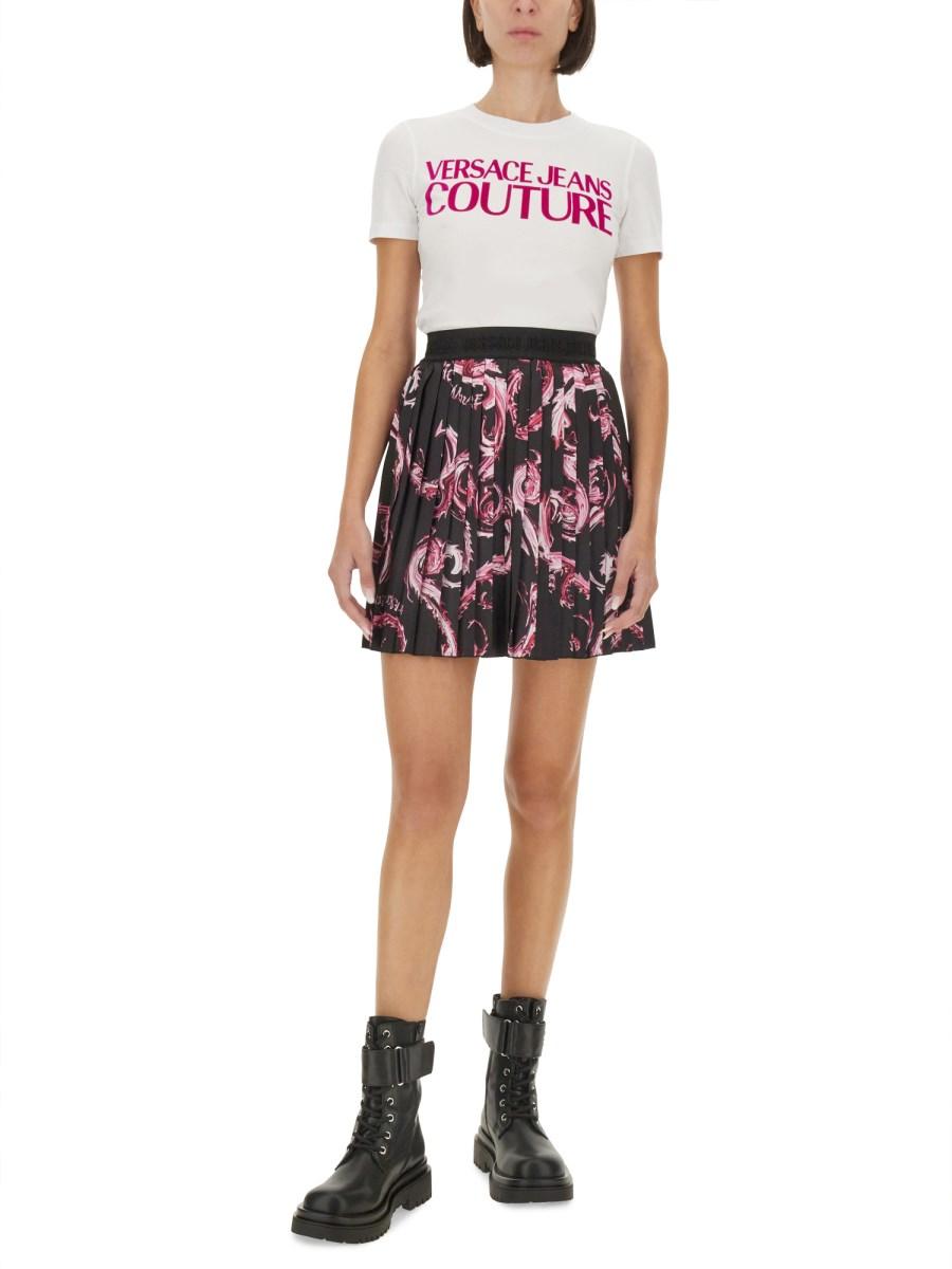 VERSACE JEANS COUTURE T-SHIRT IN JERSEY DI COTONE CON LOGO