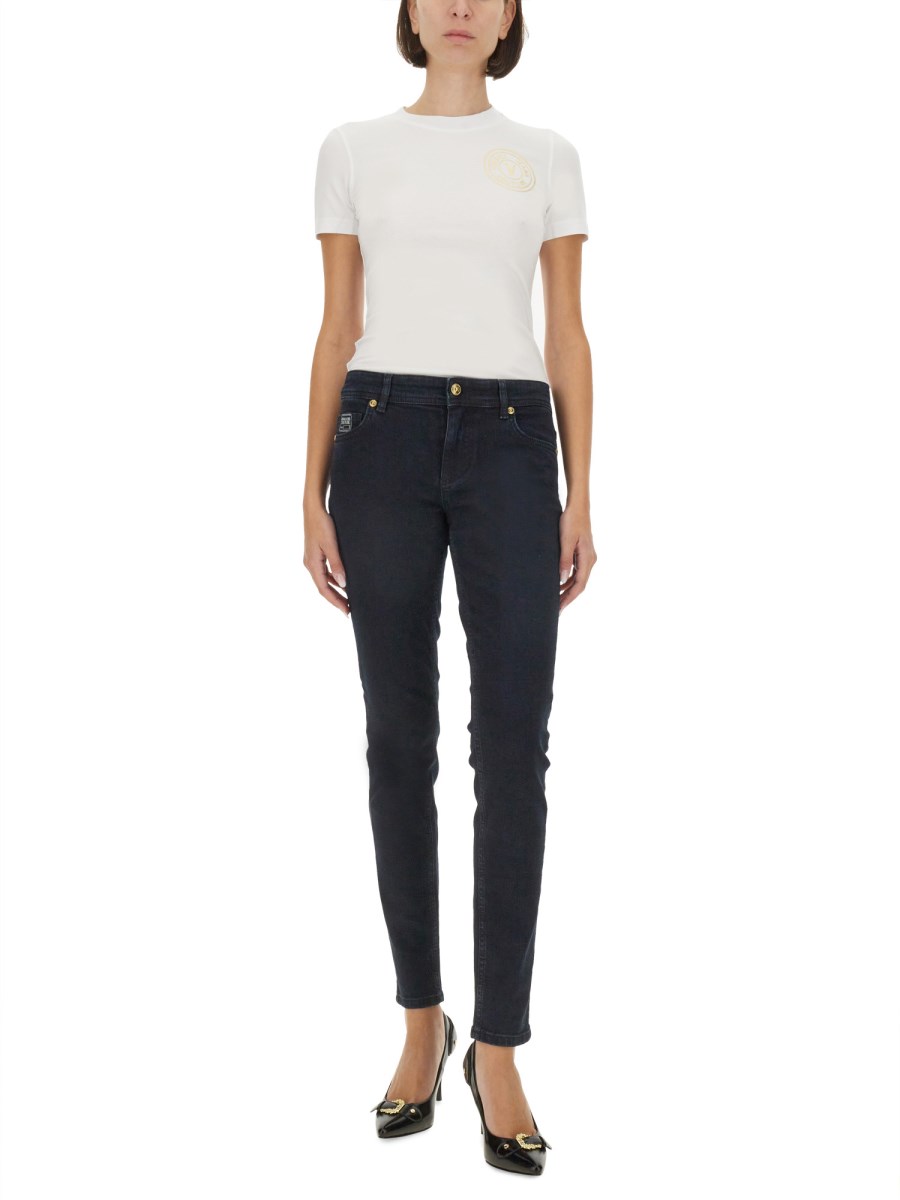 VERSACE JEANS COUTURE T-SHIRT IN JERSEY DI COTONE CON LOGO