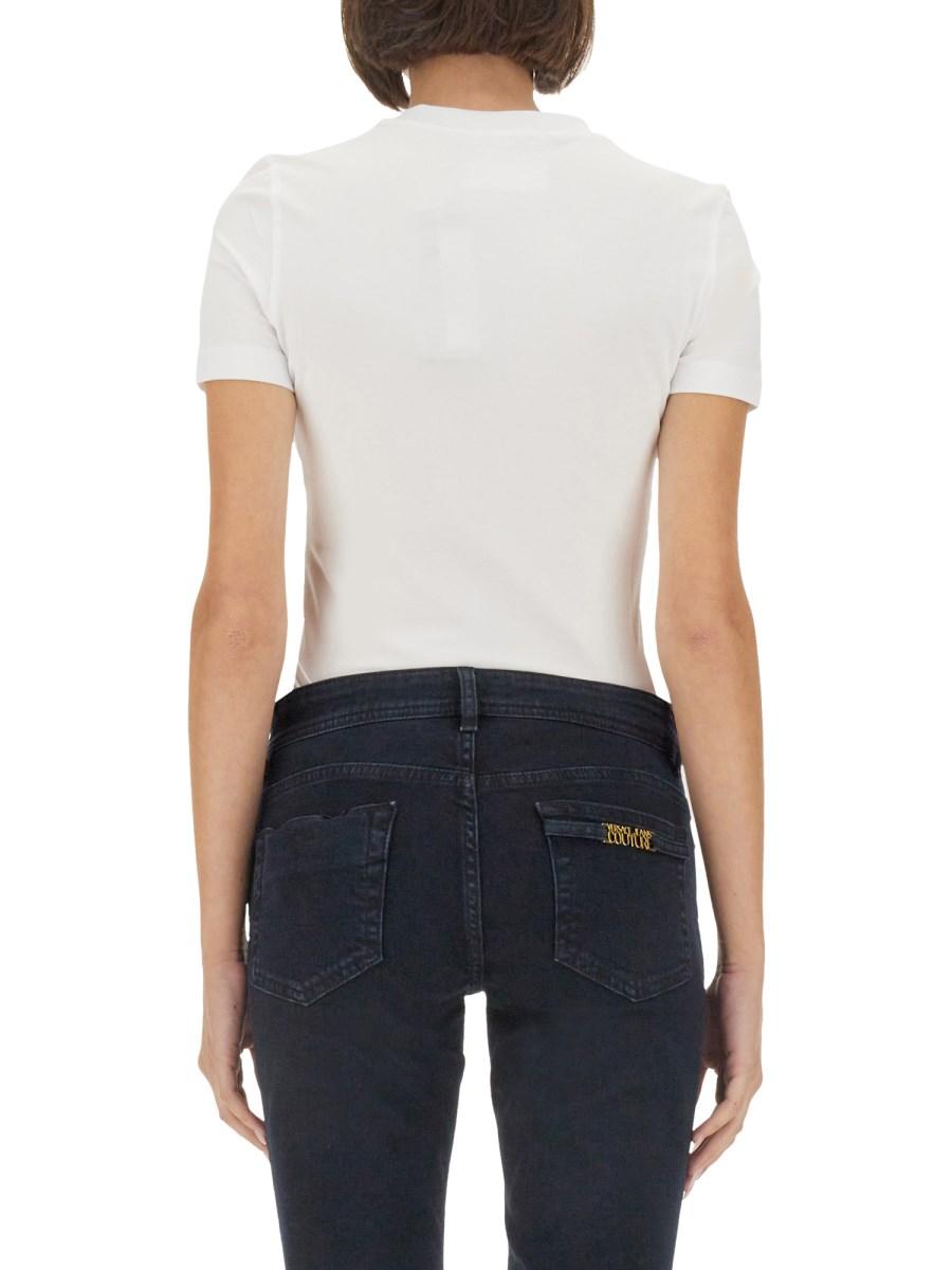 VERSACE JEANS COUTURE T-SHIRT IN JERSEY DI COTONE CON LOGO
