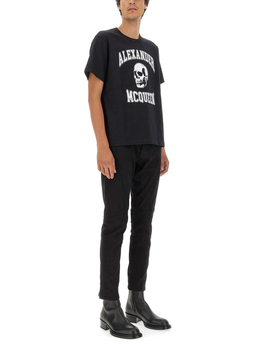 ALEXANDER McQUEEN T-SHIRT IN JERSEY DI COTONE CON LOGO SKULL