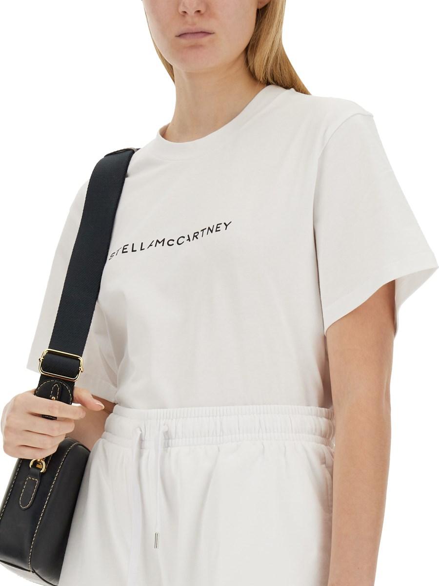 STELLA McCARTNEY T-SHIRT IN JERSEY DI COTONE CON LOGO