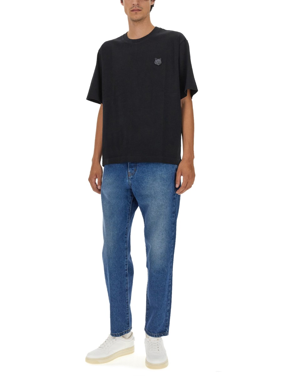MAISON KITSUNÉ T-SHIRT IN JERSEY DI COTONE CON LOGO