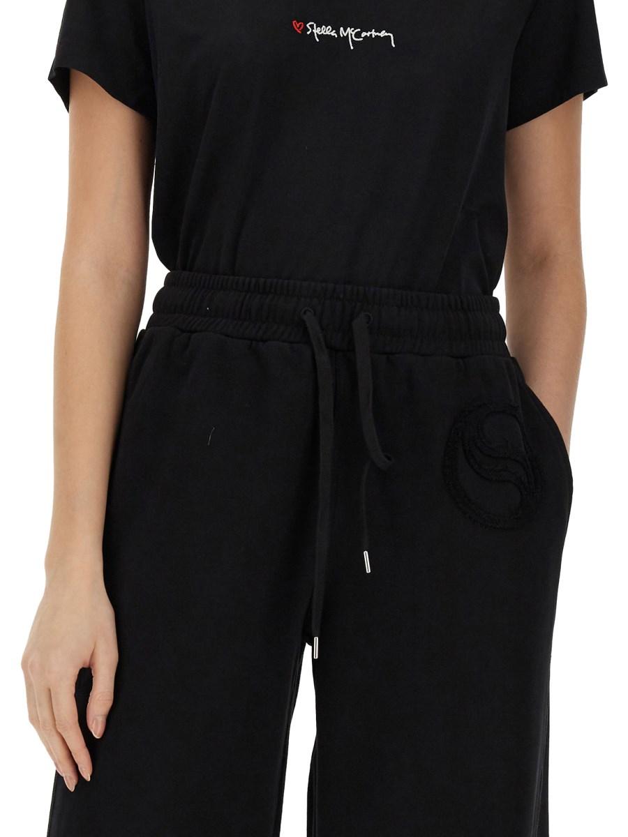 STELLA McCARTNEY T-SHIRT IN JERSEY DI COTONE CON LOGO