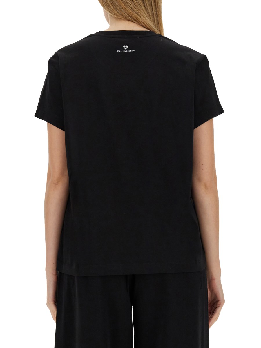 STELLA McCARTNEY T-SHIRT IN JERSEY DI COTONE CON LOGO