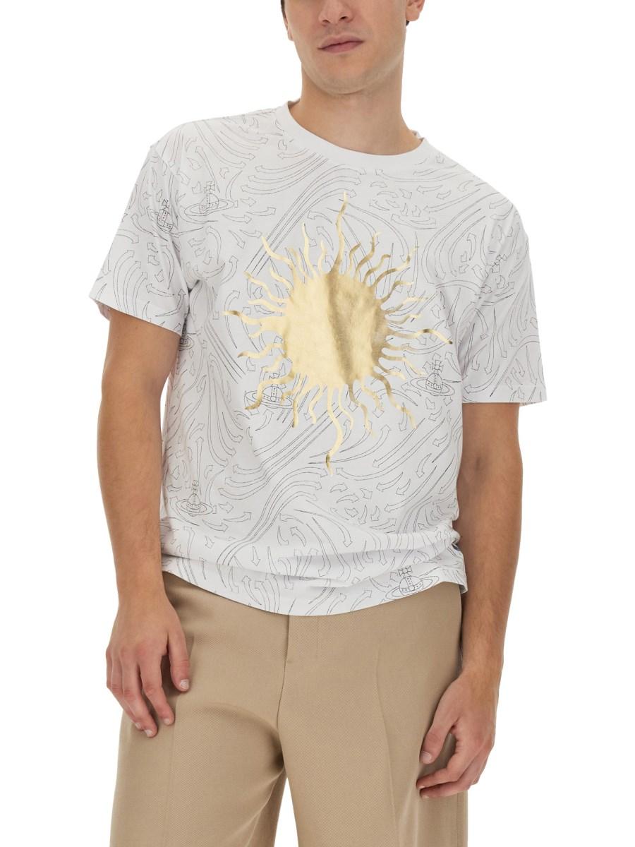 VIVIENNE WESTWOOD T-SHIRT IN JERSEY DI COTONE CON LOGO