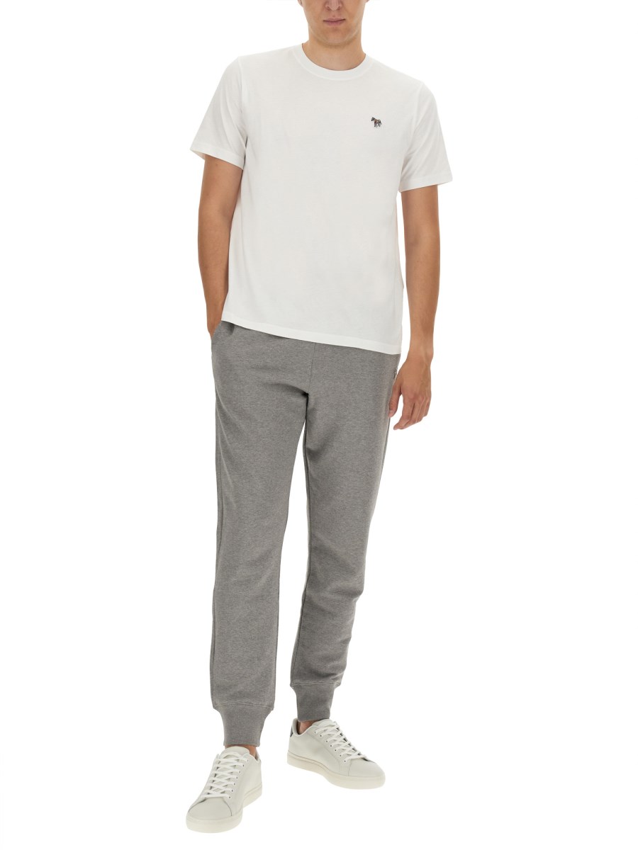 PS BY PAUL SMITH T-SHIRT IN JERSEY DI COTONE CON LOGO ZEBRA
