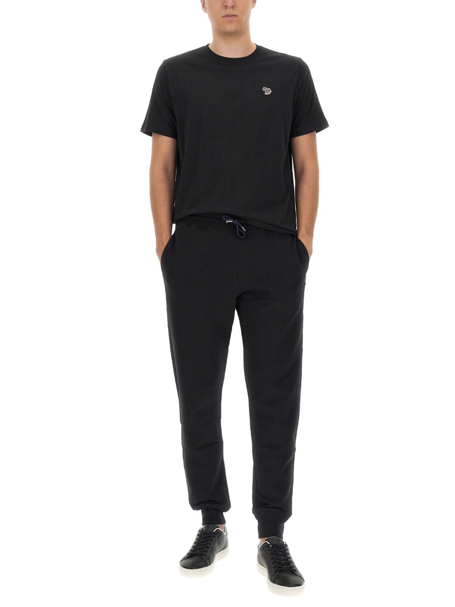 PS BY PAUL SMITH T-SHIRT IN JERSEY DI COTONE CON LOGO ZEBRA