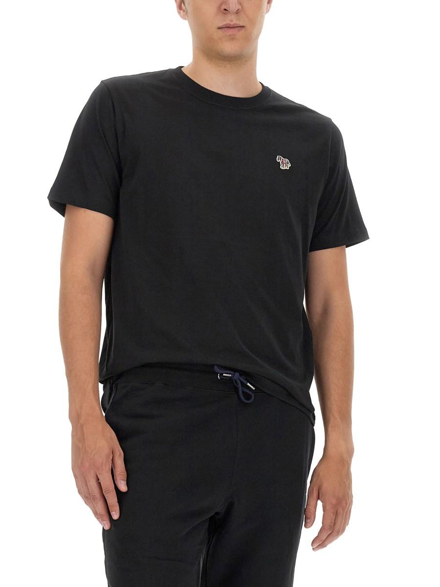 PS BY PAUL SMITH T-SHIRT IN JERSEY DI COTONE CON LOGO ZEBRA