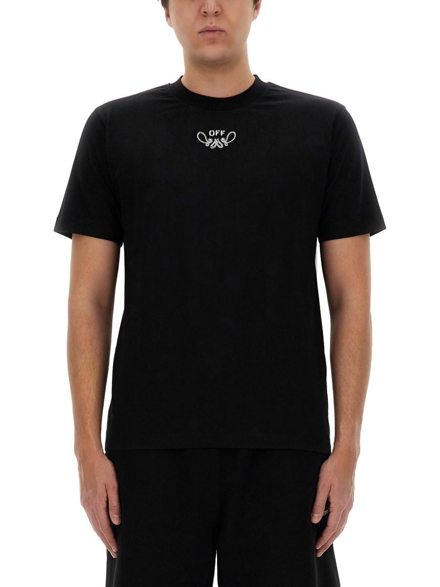 OFF-WHITE T-SHIRT IN JERSEY DI COTONE CON MOTIVO BANDANA