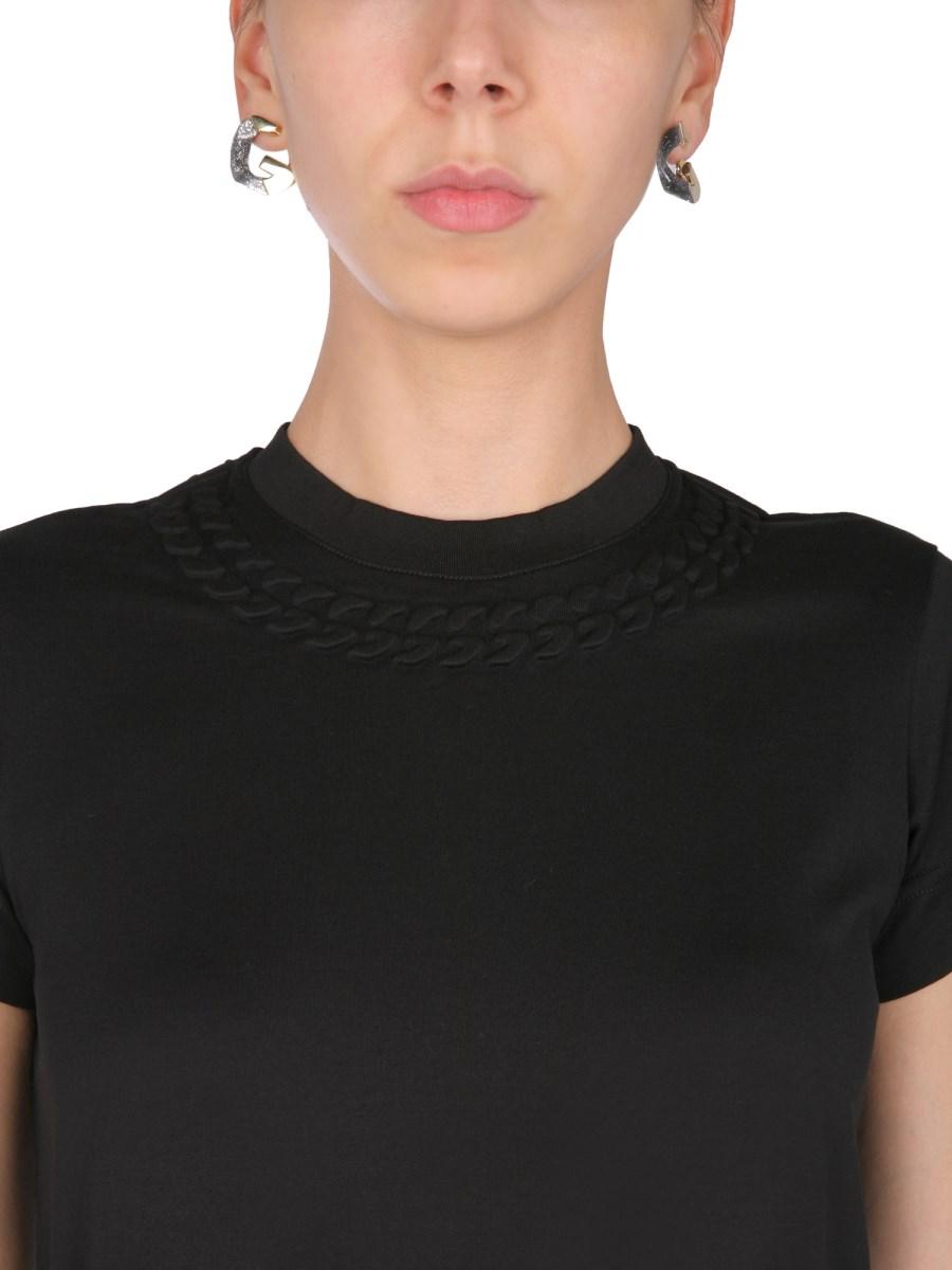 GIVENCHY T-SHIRT IN JERSEY DI COTONE CON MOTIVO CHAINE AL COLLO