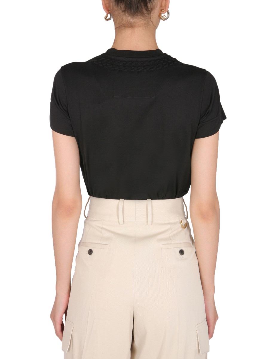 GIVENCHY T-SHIRT IN JERSEY DI COTONE CON MOTIVO CHAINE AL COLLO