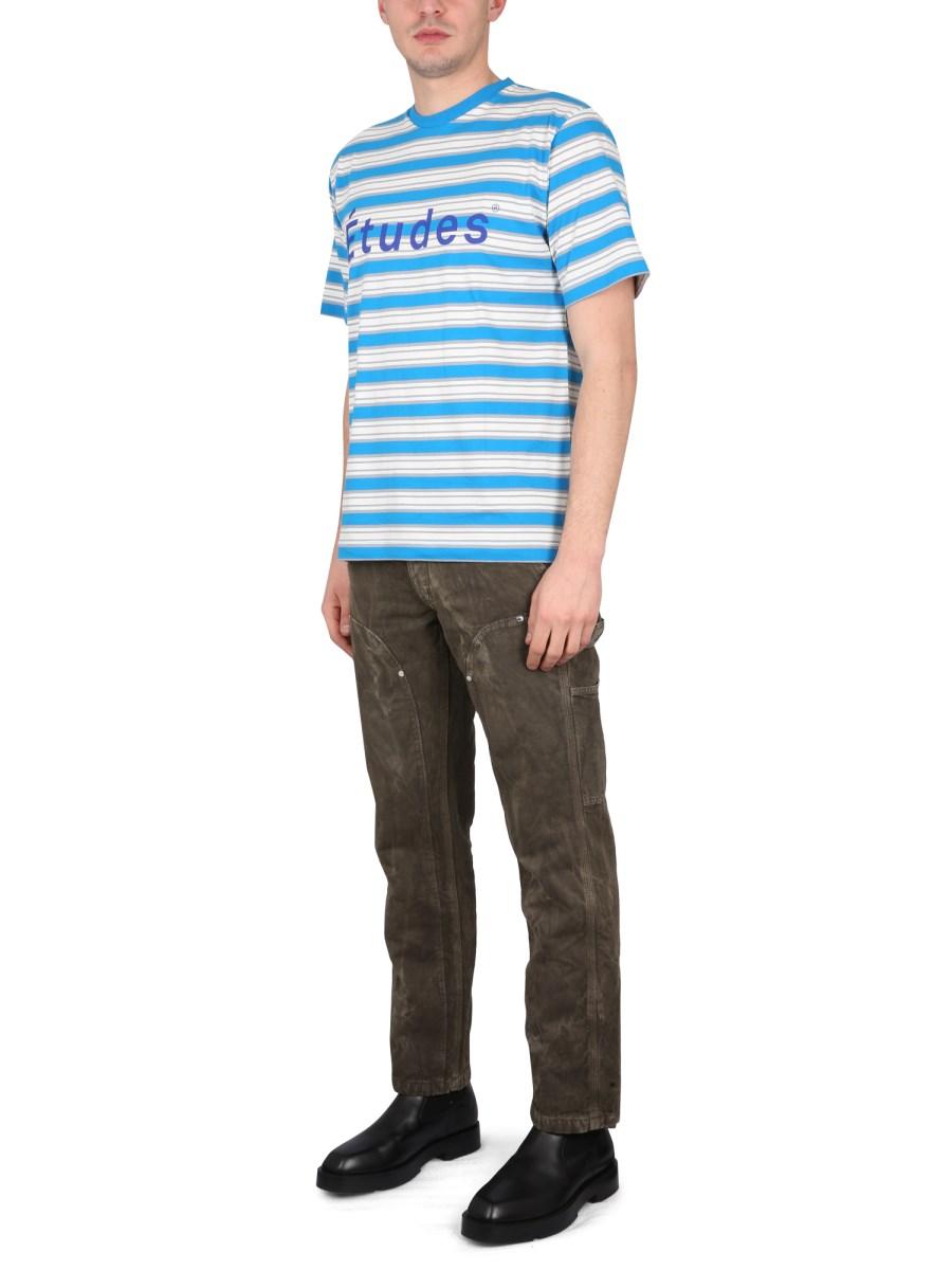 ÉTUDES T-SHIRT IN JERSEY DI COTONE CON MOTIVO RIGA E LOGO