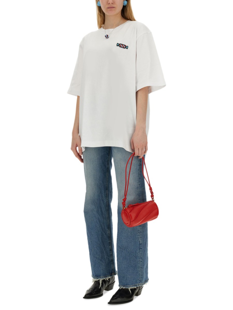 FIORUCCI T-SHIRT IN JERSEY DI COTONE CON PATCH CANDY