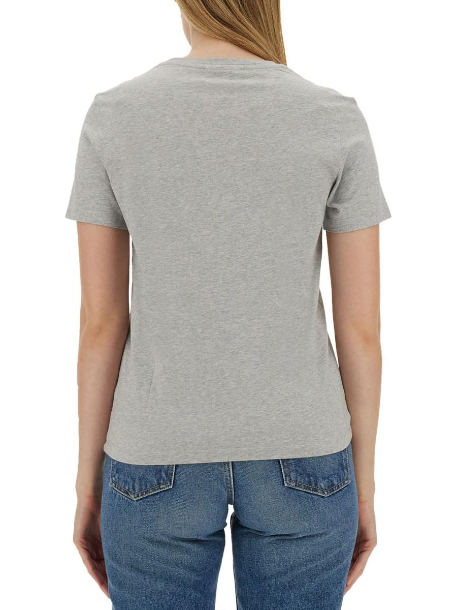 MAISON KITSUNÉ T-SHIRT IN JERSEY DI COTONE CON PATCH FOX