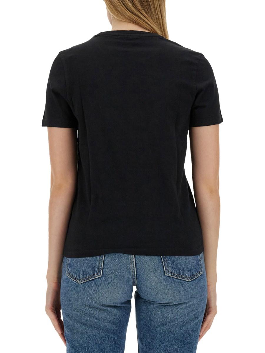 MAISON KITSUNÉ T-SHIRT IN JERSEY DI COTONE CON PATCH FOX