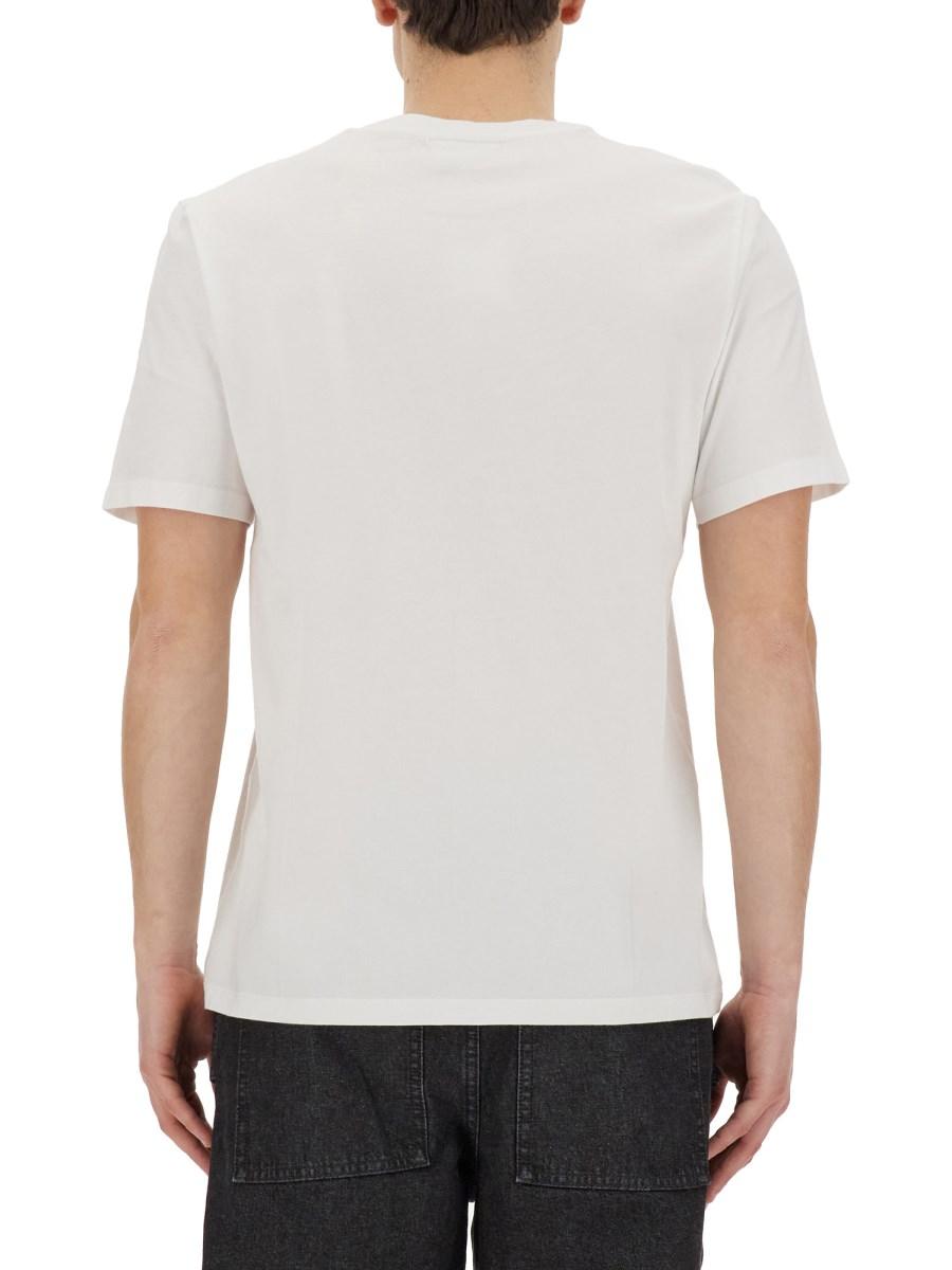 MAISON KITSUNÉ T-SHIRT IN JERSEY DI COTONE CON PATCH FOX