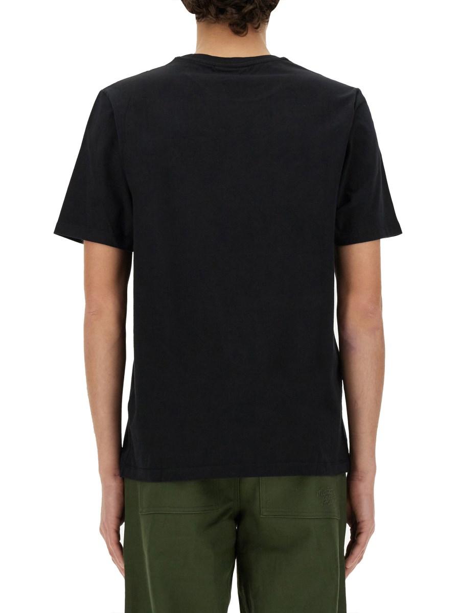 MAISON KITSUNÉ T-SHIRT IN JERSEY DI COTONE CON PATCH FOX