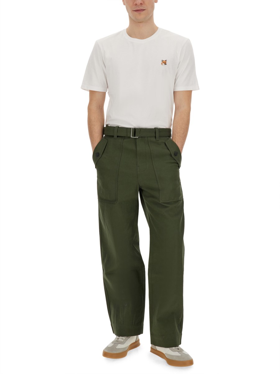 MAISON KITSUNÉ T-SHIRT IN JERSEY DI COTONE CON PATCH FOX