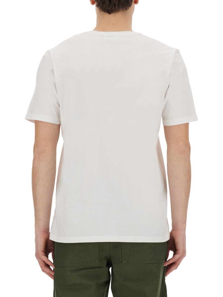 MAISON KITSUNÉ T-SHIRT IN JERSEY DI COTONE CON PATCH FOX