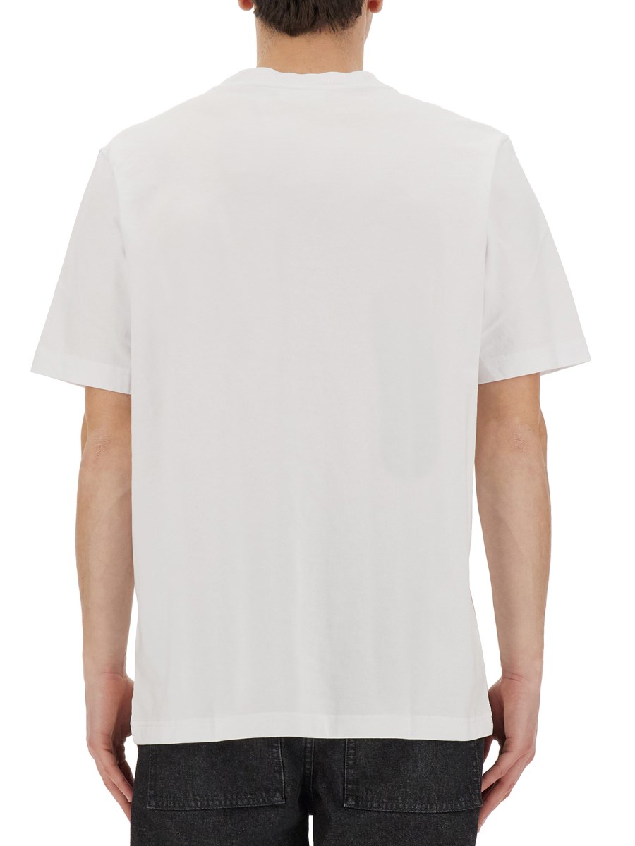 MAISON KITSUNÉ T-SHIRT IN JERSEY DI COTONE CON PATCH FOX