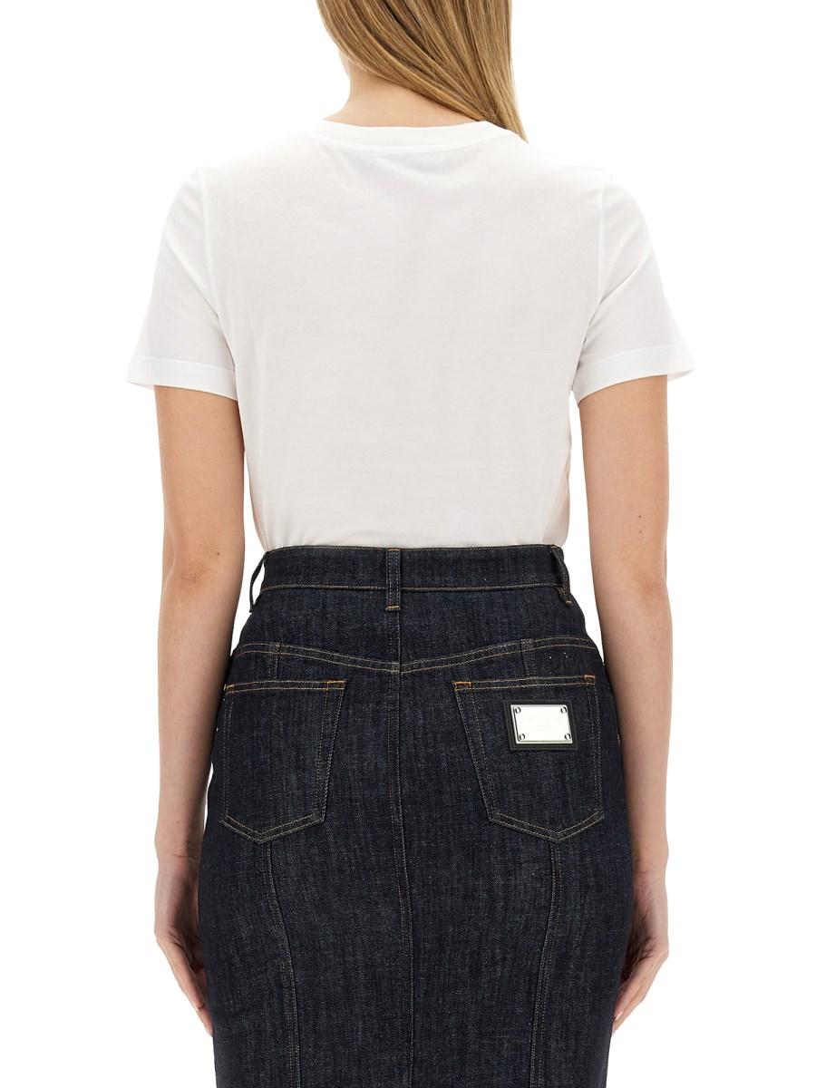 DOLCE & GABBANA T-SHIRT IN JERSEY DI COTONE CON PATCH LOGO