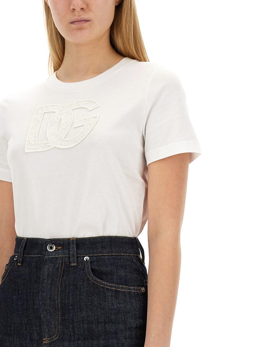 DOLCE & GABBANA T-SHIRT IN JERSEY DI COTONE CON PATCH LOGO