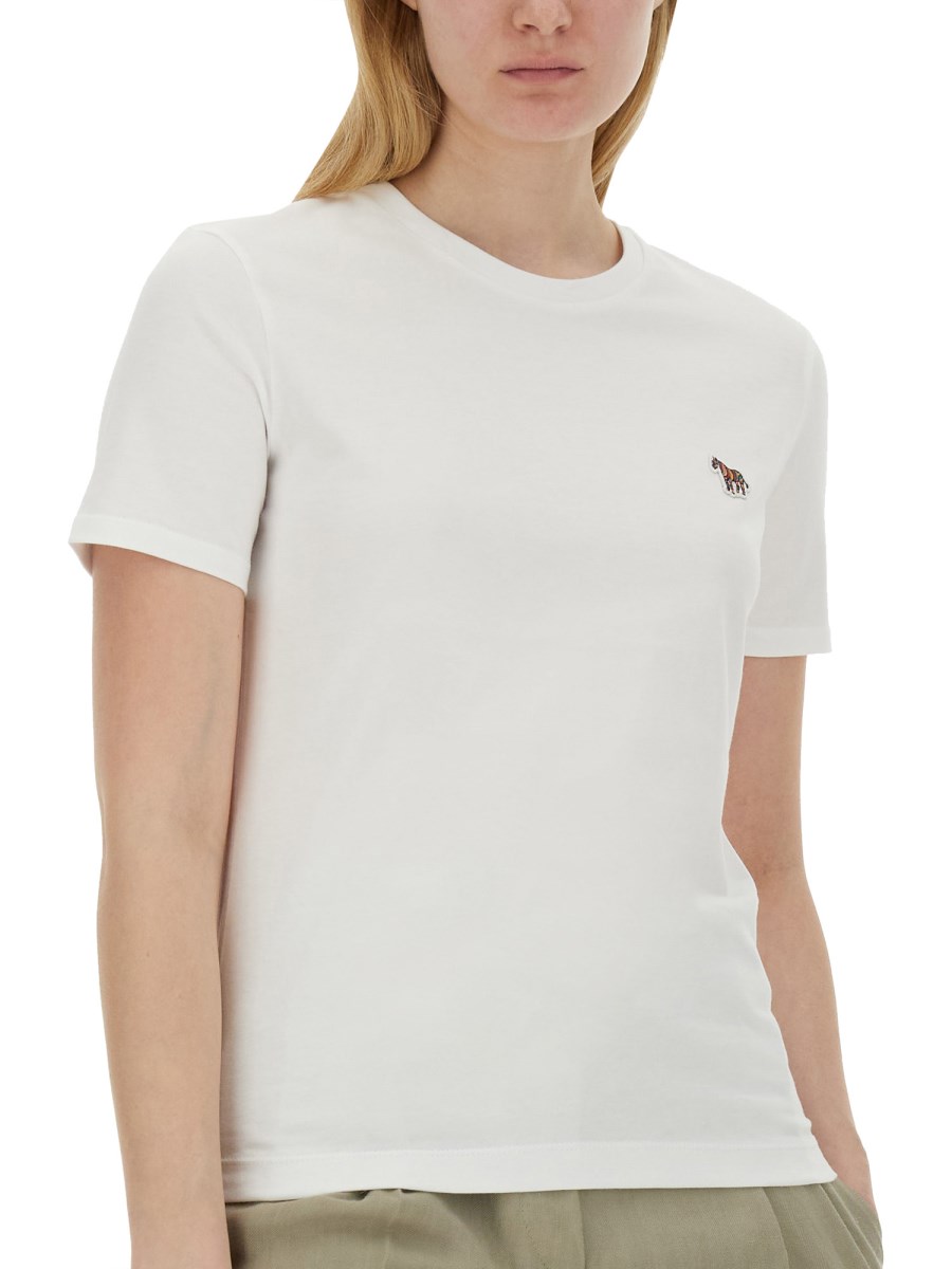PS BY PAUL SMITH T-SHIRT IN JERSEY DI COTONE CON PATCH LOGO